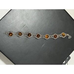 Baltic‎ Polish Valerio V-8 Amber Sterling Art Nouveau  bracelet